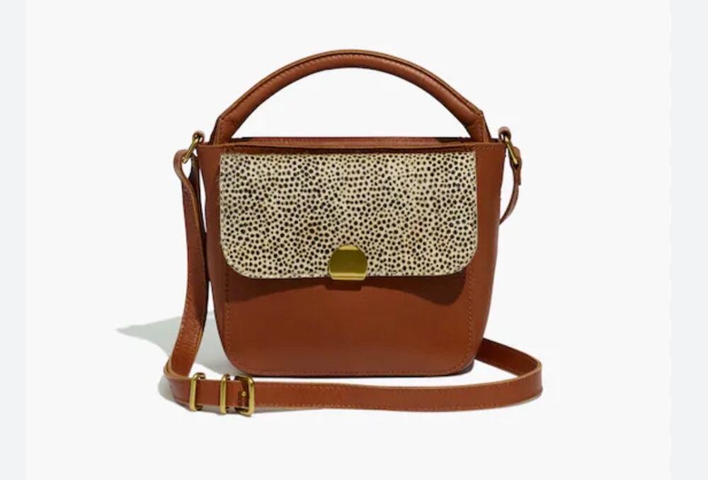 Madewell Mini Leather Abroad Crossbody Bag Spotted Calf Hair Edition, OS